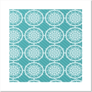 Turquoise Drawing Pattern Posters and Art